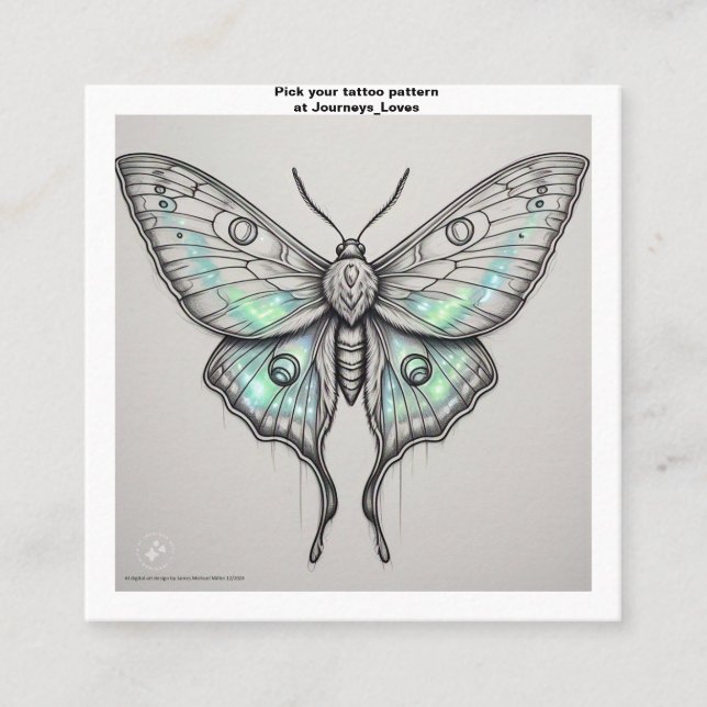 Cartão de visita de padrão de tatuagem (Frente)