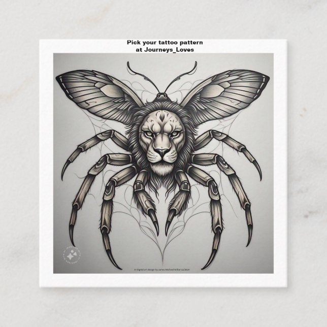 Cartão de visita de padrão de tatuagem (Frente)