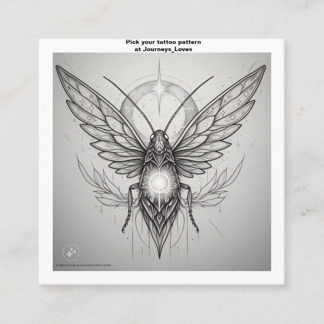 Cartão de visita de padrão de tatuagem (Frente)