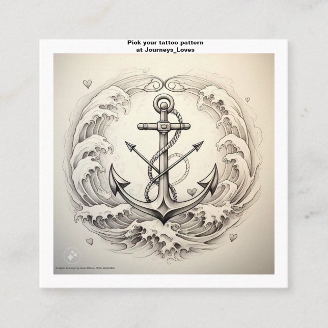 Cartão de visita de padrão de tatuagem (Frente)