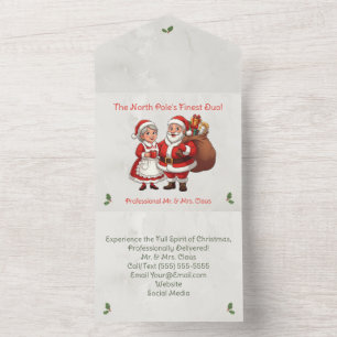 Cartão de Visita de Papai Noel Profissional Envio