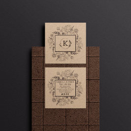 Cartão de visita de papel kraft Botânico moderno