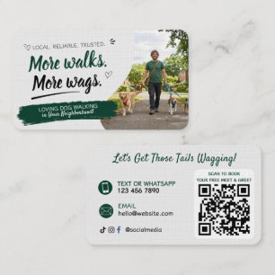 Cartão de Visita de Passeio de Cães com Código QR