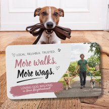 Cartão de Visita de Passeio de Cães com Código QR