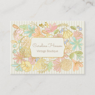 Cartão de visita de Pastel com efeito Dourado