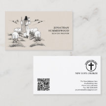 Cartão de Visita de Pastor Sênior | Jesus o Pastor