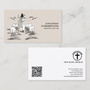 Cartão de Visita de Pastor Sênior Jesus o Pastor