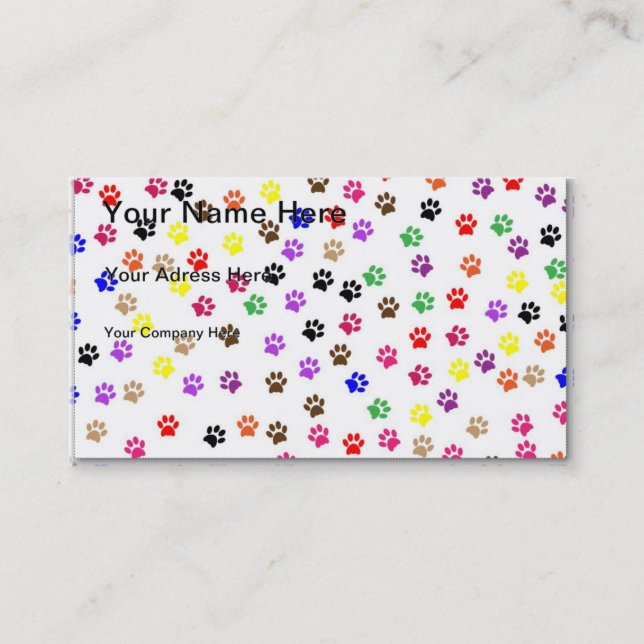 Cartão de visita de patas (Frente)