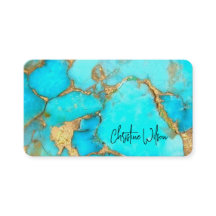 cartão de visita de pedra elegante da turquesa