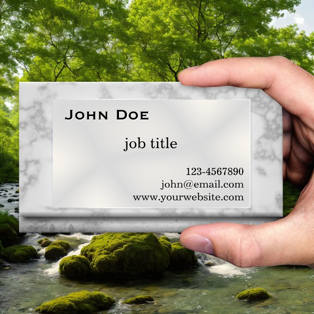 Cartão de visita de Pedra Marble da cinza (Business card in grey with a marble effect print. The name text has an embossed effect to add style)