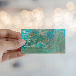 Cartão de visita de Pedra Mineral Azul Chrysocolla