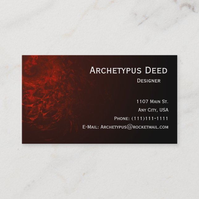 Cartão de visita de pele abstrato Cobra (Frente)