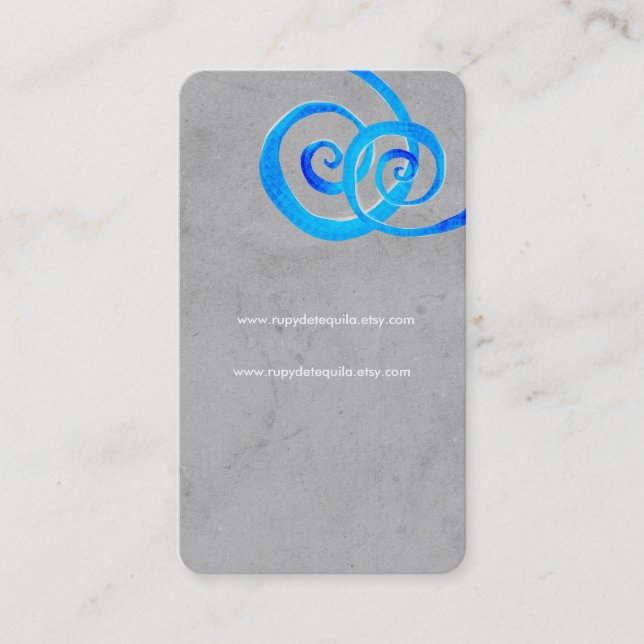 cartão de visita de pele de corda azul (Frente)