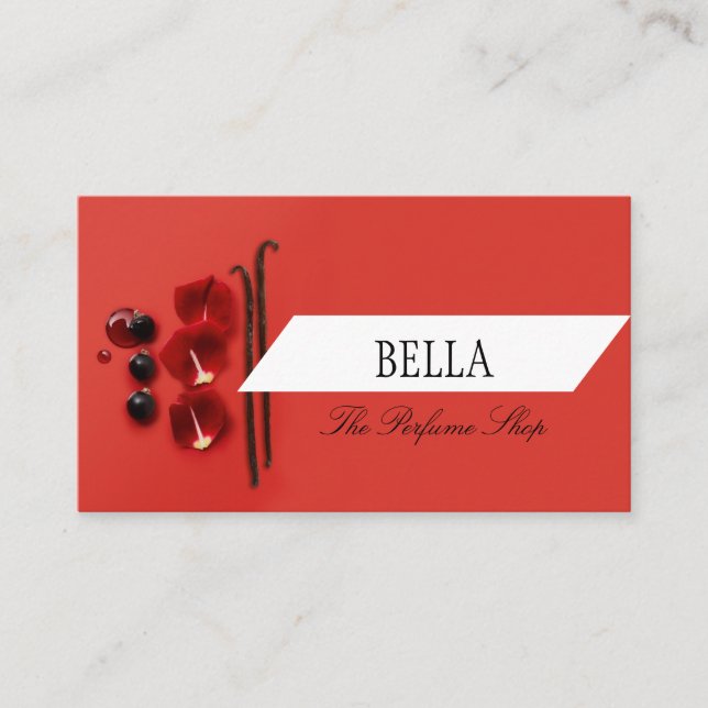 Cartão de visita de Perfume Vermelho Belo (Frente)