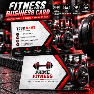 Cartão de Visita de Personal Trainer Fitness | Mod