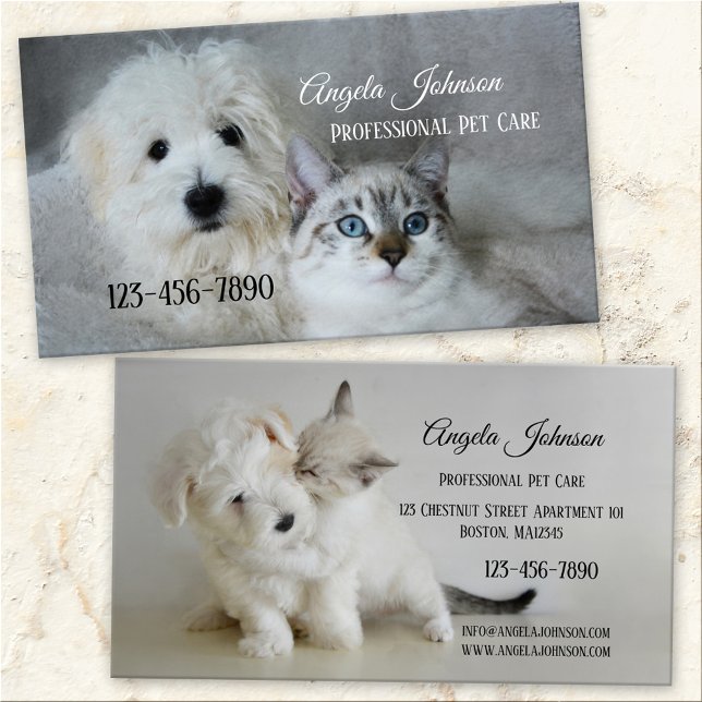 Cartão de visita de Pet Care Profissional (Criador carregado)