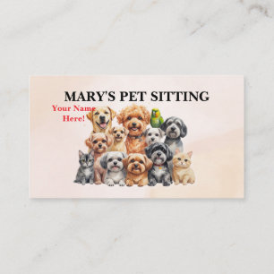 Cartão de Visita de Pet Sitter Cão Andador