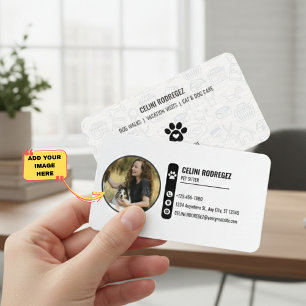 Cartão de Visita de Pet Sitter com Pegada de Pata