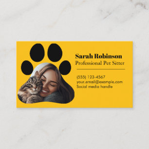 Cartão de visita de Pet Sitter Personalizável com 