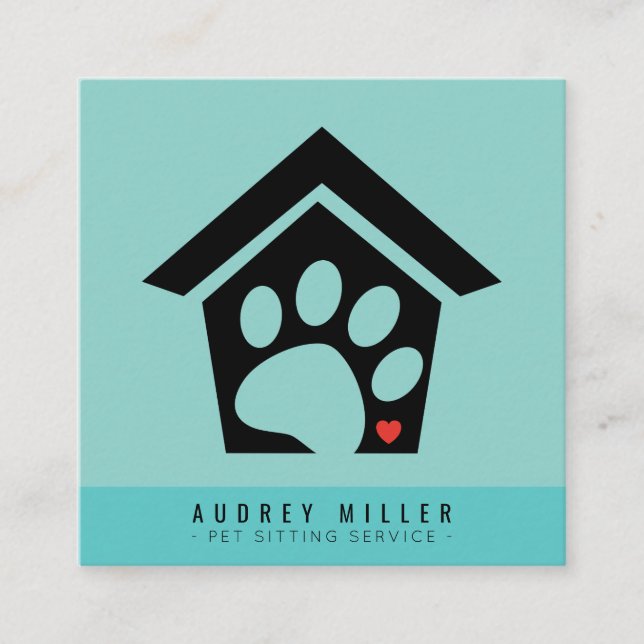 Cartão de visita de Pet Sitting Service Pet Care (Frente)