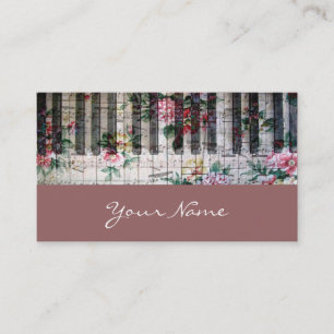 cartão de visita de pianista de música de vintage