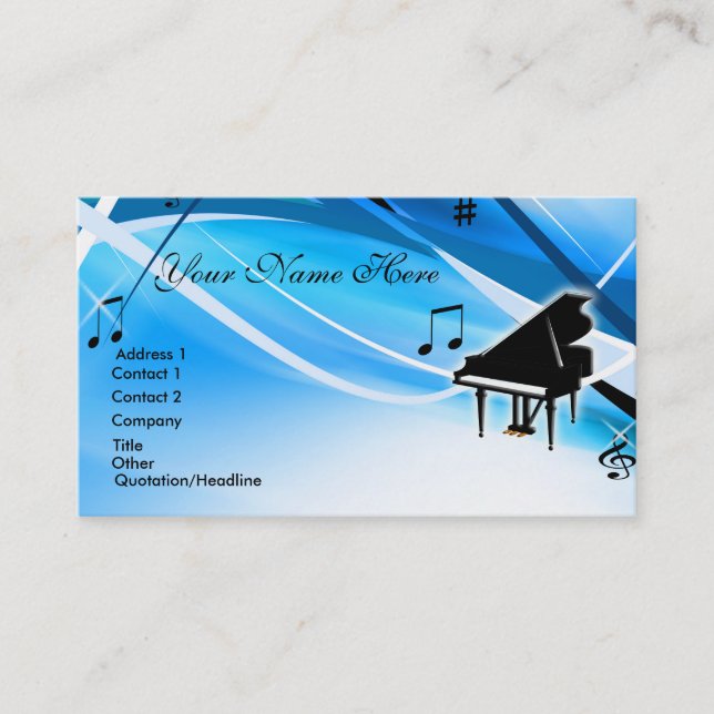 Cartão de visita de Piano Grande (Frente)