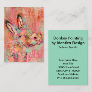 cartão de visita de pintura burro