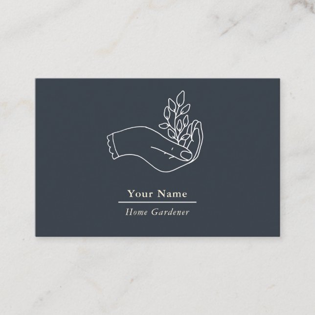 Cartão de visita de planta azul do jardineiro domé (Frente)