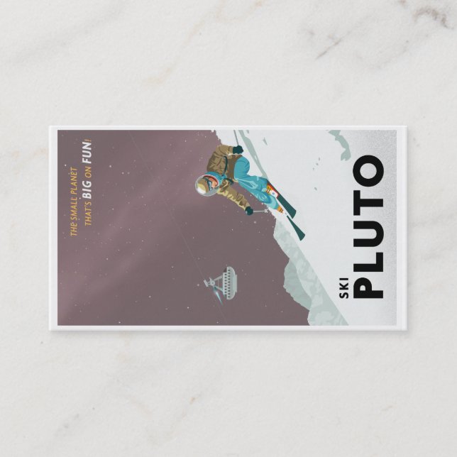 Cartão de visita de Pluto do esqui (Frente)