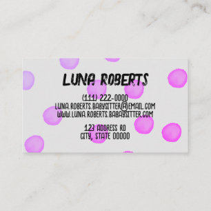 Cartão de visita de pontos de aquarela