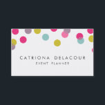 Cartão de visita de pontos de confetti coloridos<br><div class="desc">Confetti Dots Modern Cartão de visita com cartão de visita de Na moda de com pontos de confete coloridos. Itens semelhantes podem ser encontrados em minha loja.</div>