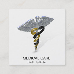 Cartão de visita de prata médico do quadrado pre
