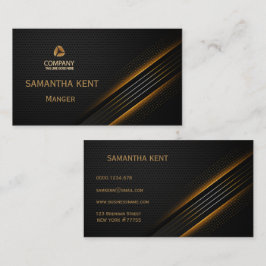 Cartão de visita de preto e ouro moderno profissio