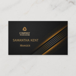 Cartão de visita de preto e ouro moderno profissio