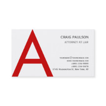 Cartão de visita de Procurador do Monograma Vermel