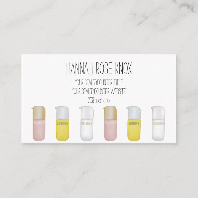 Cartão de visita de produto para consultor do Beau (Frente)