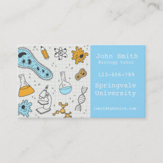 Cartão de visita de professor de ciências da biolo