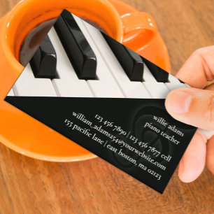 Cartão de Visita de Professor de Piano