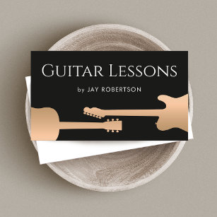 Cartão de visita de professor de violão rosa Doura