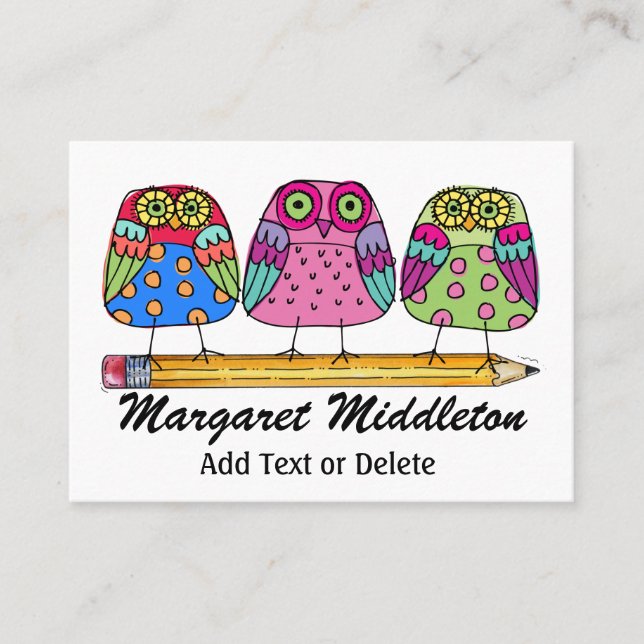 Cartão de visita de Professores/Educação por SRF (Frente)