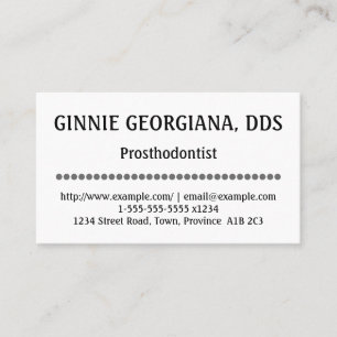 Cartão de visita de Prosthodontista Limpo e Profi