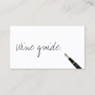 Cartão de visita de Provando de vinho manuscrito