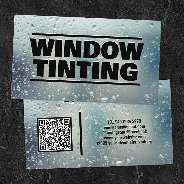 Cartão de visita de QR Personalizado de Definição  (Window Tinting Custom QR Business Cards)