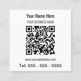 Cartão de visita de quadrado de código QR moderno 