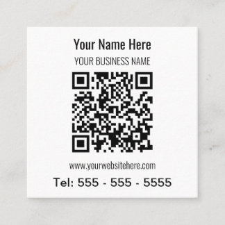 Cartão de visita de quadrado de código QR moderno