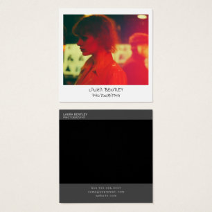 Cartão de visita de quadrado de fotos instantâneas