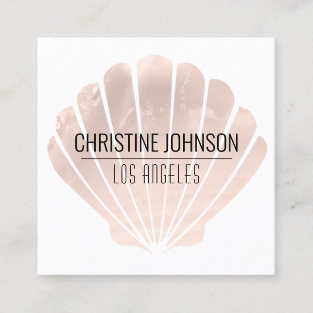 cartão de visita de quadrado de seashell perolesce (Frente)