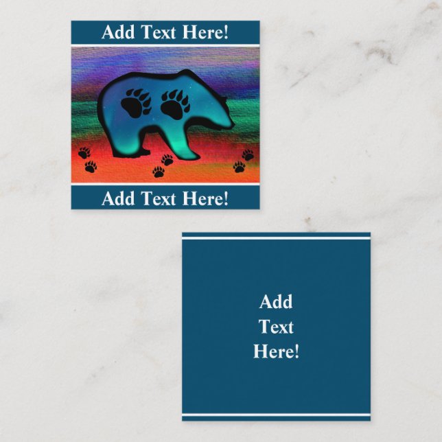 Cartão de visita de quadrado do Urso Espírito das  (Frente/Verso)