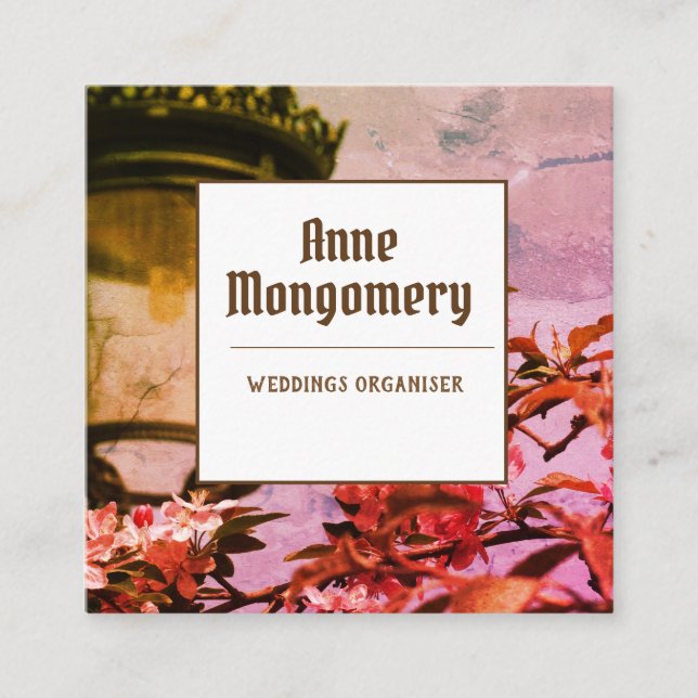 Cartão de visita de Quadrado Elegante (Frente)