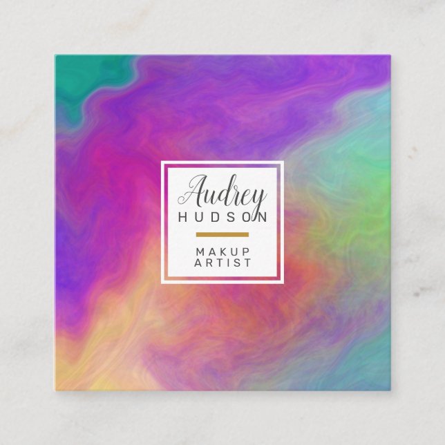 Cartão de visita de Quadrado Elegante (Frente)